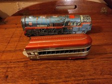 Vintage Tin Litho Trains Lot Of Two. 50's