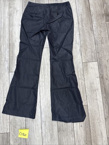 EXPRESS Design Low Rise Stretch BLACK Grey PINSTRIPE Flare DRESS PANTS WOMENS 4 - Picture 10 of 15