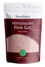 Viva Doria Himalayan Pink Salt 2 lb Fine Grain Certified Authentic Gourmet