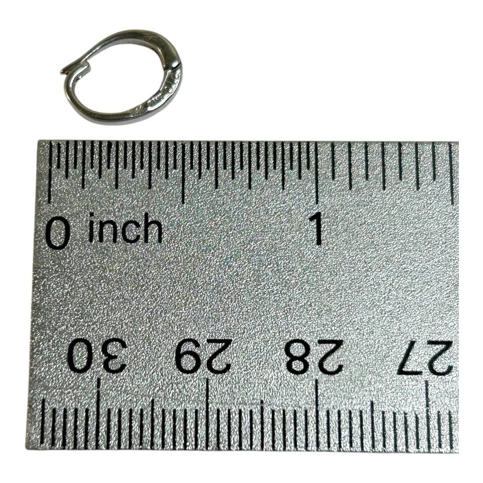 Soporte de accesorio de fianza potenciador de encanto cierre a presión oro blanco de 18 quilates Italia OTC Foto 4 de 4