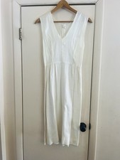 Vtg Rayon Crepe Minimalist Victorian 20s Edwardian Lawn Party Dress