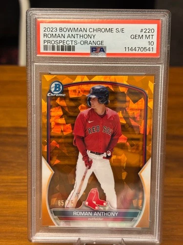 2023 Bowman Chrome Sapphire Roman Anthony #BCP-220 Orange /75 PSA 10 GEM