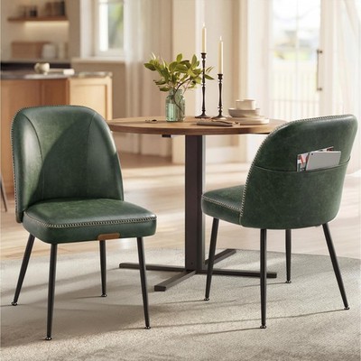 VASAGLE EKHO Dining Chairs Set of 2 Forest Green