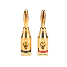 8 Pcs Gold Plated Musical Speaker Cable Wire Screw Metal Banana Plug Connector;