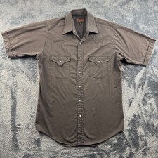 Plains Western Wear Mens Cowboy Rodeo Shirt Small Pearl Snap Pockets Black