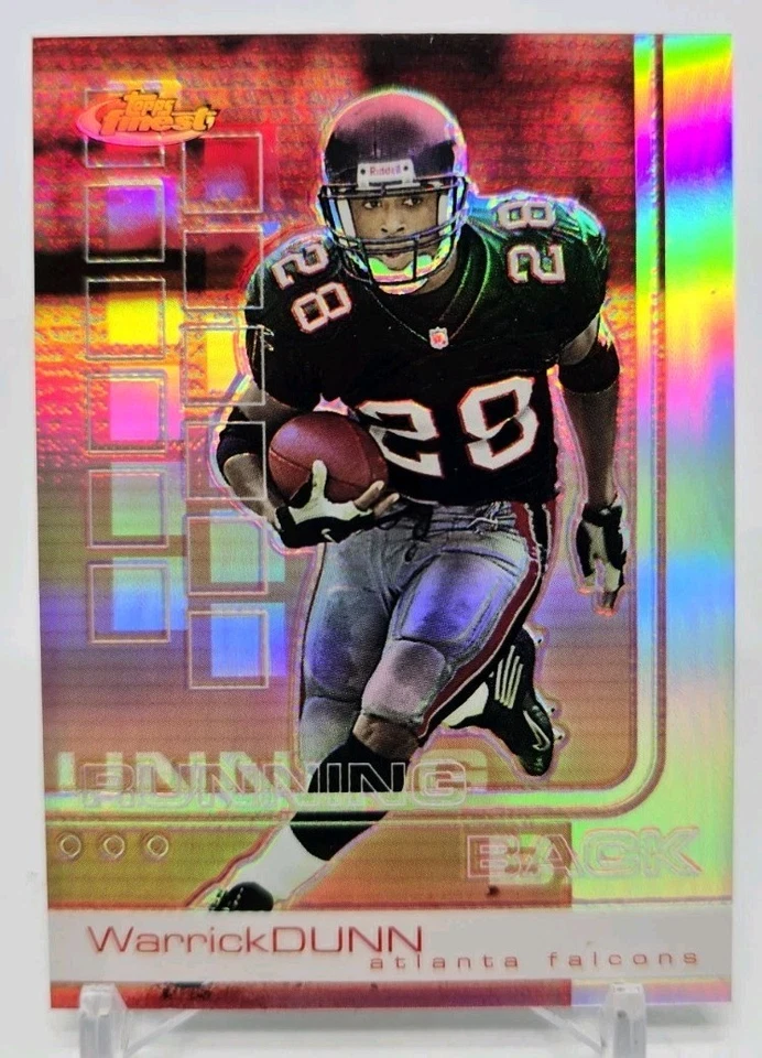 2002 Topps Finest Football WARRICK DUNN Refractor /250 Atlanta Falcons #35 NFL - Image 2 of 4