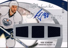 2007-08 Sweet Shot Rookie Jersey Auto #124 Rob Schremp /100 - HKY