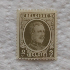 BELGIUM KING ALBERT I POST STAMP BE 191-V1 1926 OLIVE