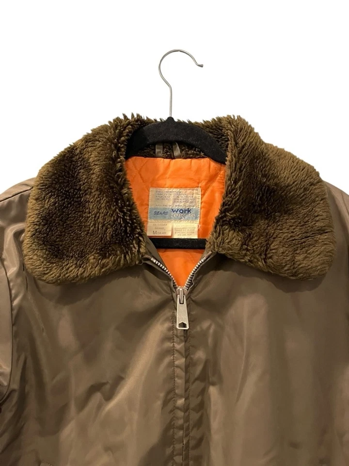 Chaqueta de bombardero de vuelo Sears Work Leisure de colección años 70 para hombre talla mediana Japón Brando Foto 3 de 4