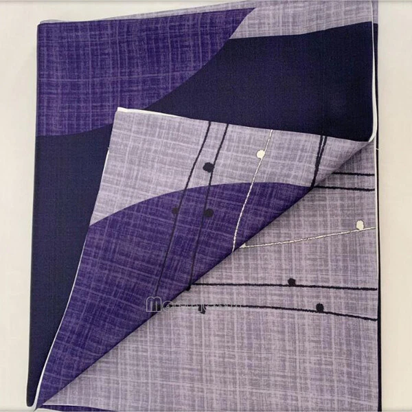 Tapiz divisor de puerta japonés NOREN impreso círculo púrpura Foto 3 de 4