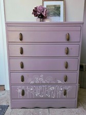 Vintage Harris Lebus Chest Of Drawers | Upcycled | Dusted Heather