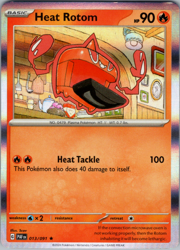 Pokemon - Heat Rotom - 013/091  - Holo Rare - Paldean Fates  - NM/M