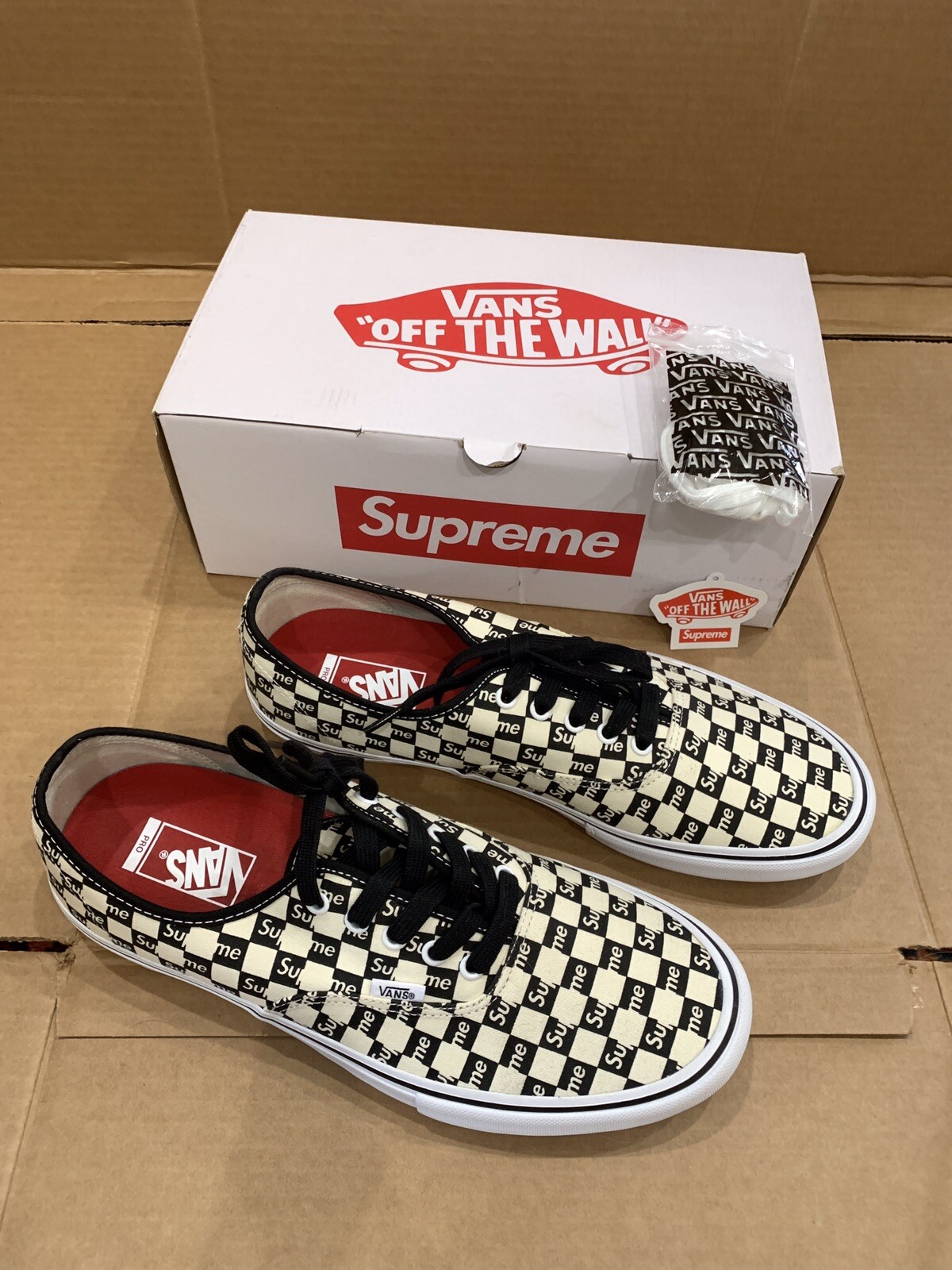 Vans Authentic Pro Supreme Checkered Red Shoes