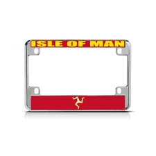 ISLE OF MAN Flag Metal Motorcycle Bike License Plate Frame Tag Border
