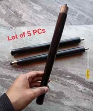 Lot of 5 PCs 3 Fold Black Wooden Walking Stick Cane For Head Handle Only Shaft