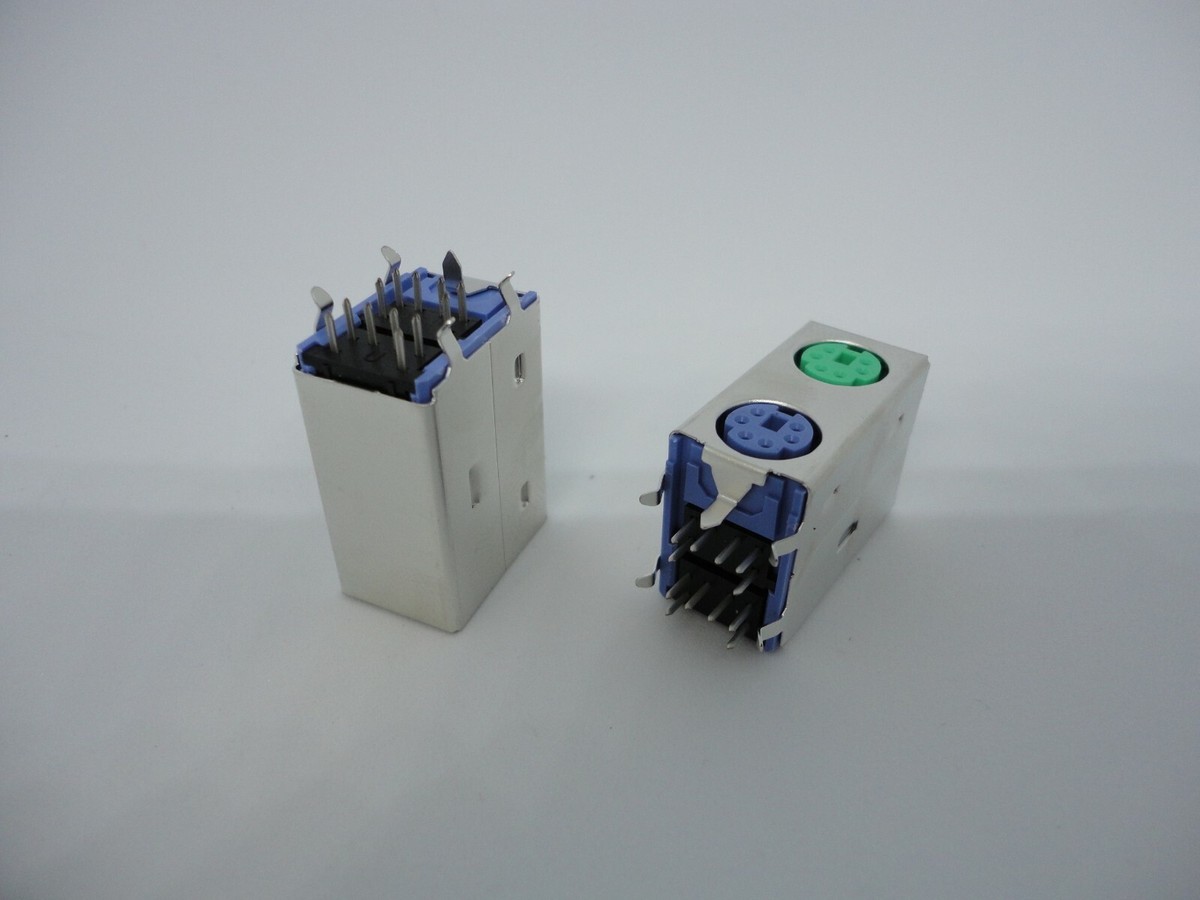 2 Pcs Pack Lot Purple Green PS2 PS/2 Keyboard Mouse Port - Foto 3