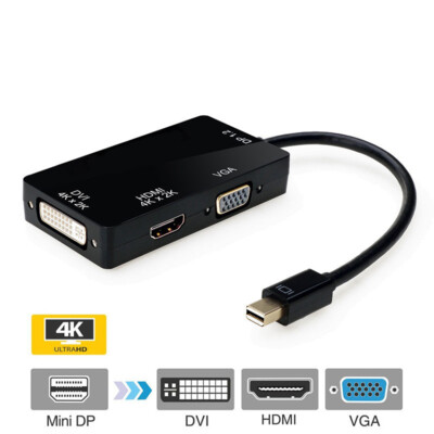 Mini DP To HDMI 4K VGA DVI Adapter For Microsoft Surface Pro Laptop  2/1