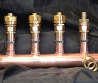 2 '' Copper Manifold 3/4'' Compress. STAND PEX (With & W/O Valves) 2 Loop-12 Loop