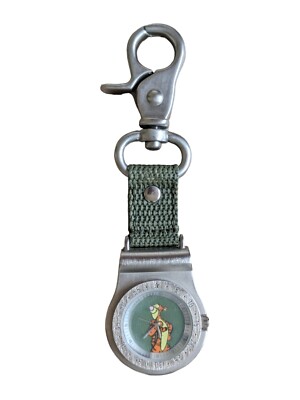 Rare Tigger The Tiger Pocket Watch with Stainless Steel Clip 12 Hour Analog Dial