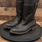 VINTAGE MASON WESTERN MENS COWBOY BOOTS BLACK LEATHER WESTERN WORK PULL ON SZ 6E