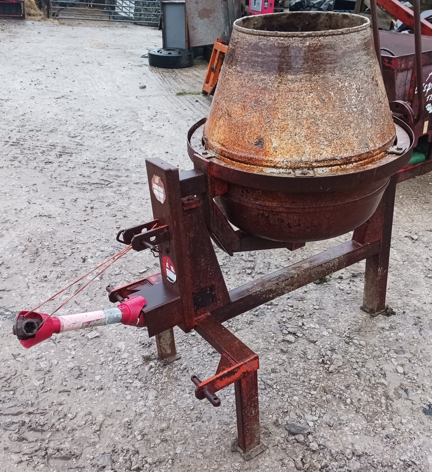 Lawrence Edwards tractor 3pl Pto driven concrete mixer, astwell