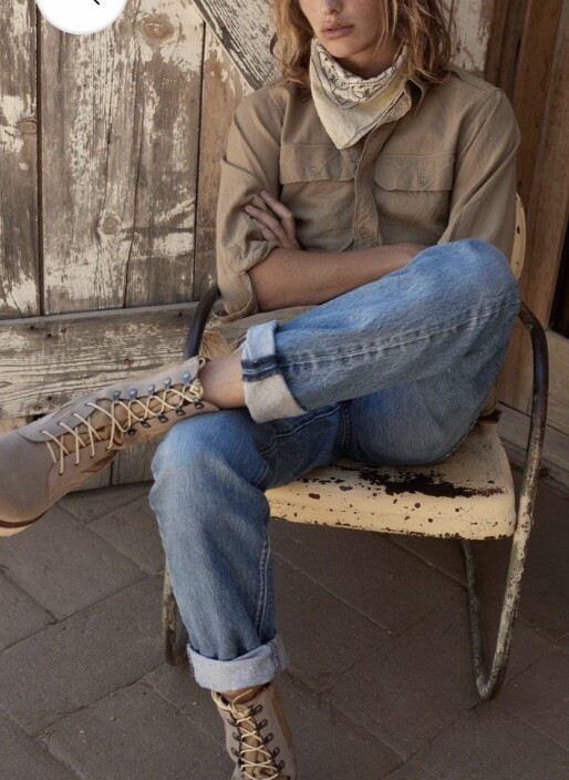 Ranch Road Boots Current Issue Sand Suede Canvas Sz 1/2 Roomy