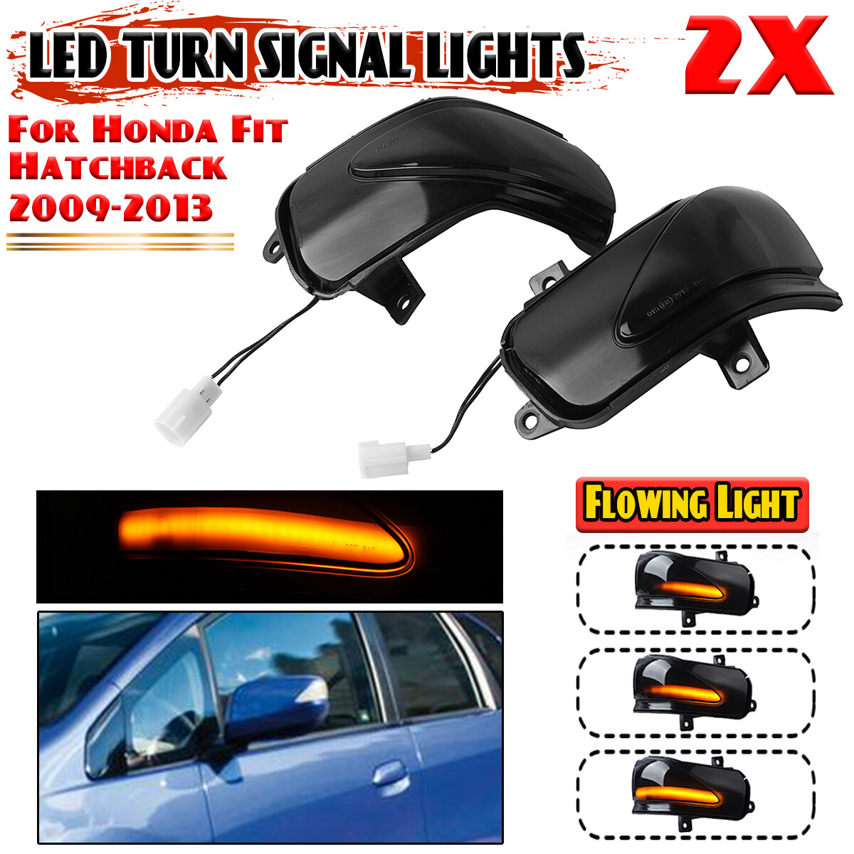 LED Side Mirror Turn Signal Indicator light Sequential For HONDA