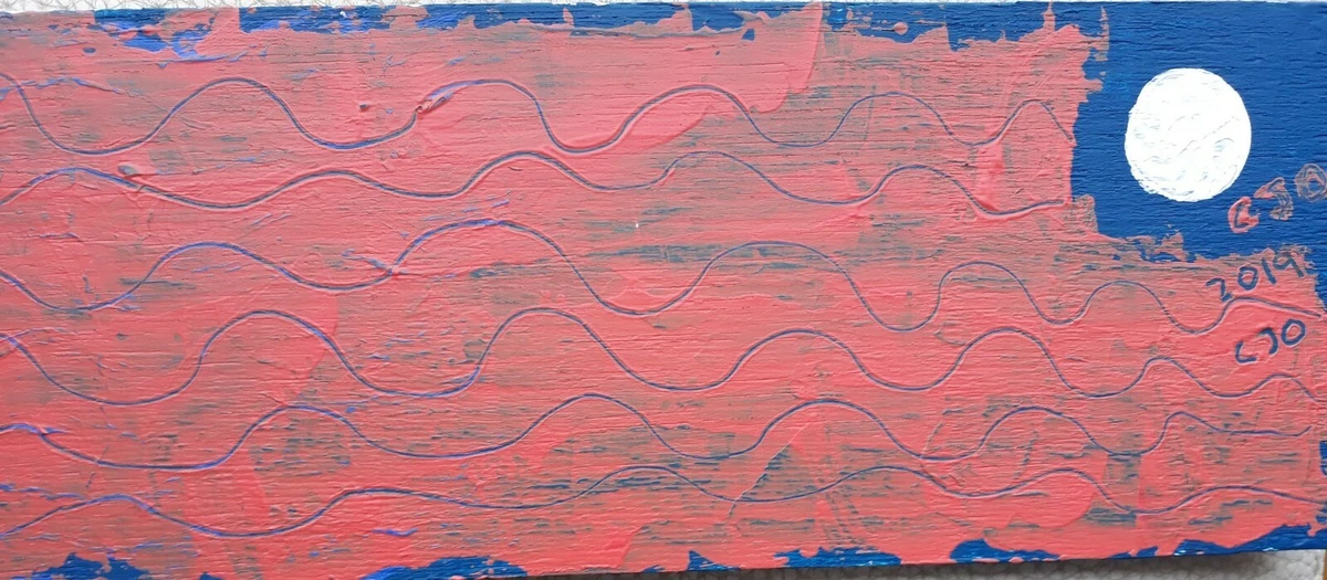Cuadro pintura original acrílico sobre tabla. Título: Luna