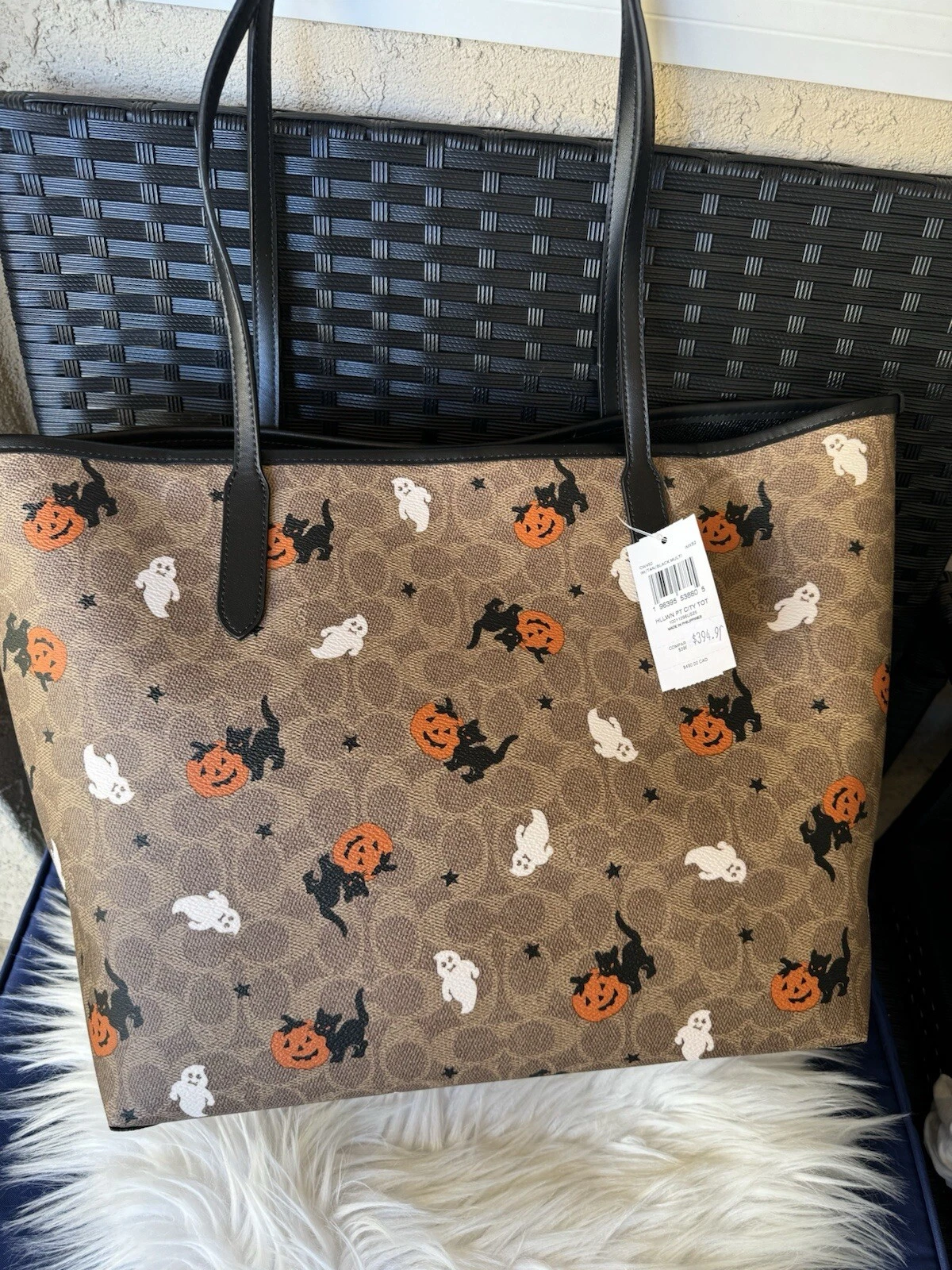 Borsa Coach CW450 City nuova con etichetta in tela firmata con Halloween 2024 ?? gatto