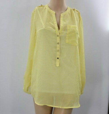 Apt.9 Womens Yellow and White Blouse Size S