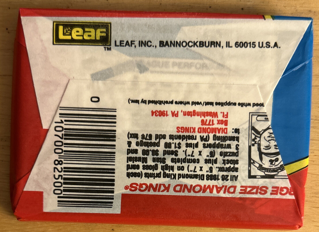 1988 Donruss Baseball Wax Pack￼ Jim Eisenreich Royals DH/OF Showing On Back