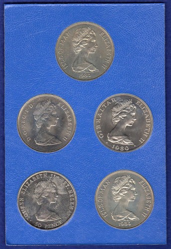 Royal Family 5x Crown Set, IOM, Gibraltar, St Helena, GB (Ref. t5560) - Picture 2 of 4