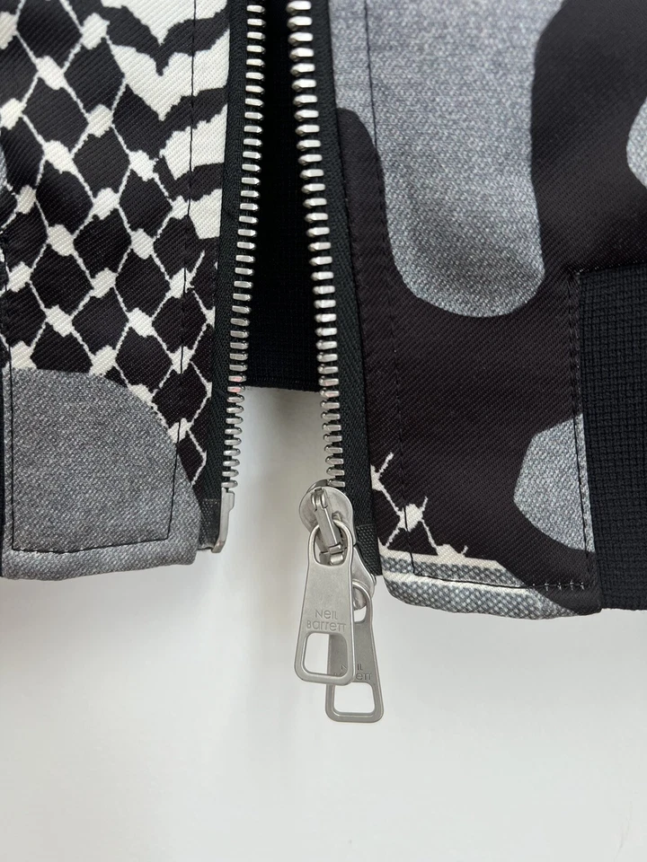 Neil Barrett Black/ Grey Camouflage Bomber Fit Jacket - Image 4 of 4