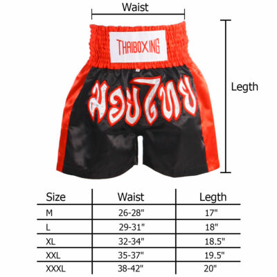 Muay Thai Boxing Shorts Thaiboxen Kickboxen Sport Kampfsport Hose Satin-NEU