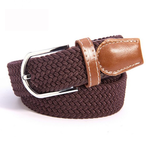 Men Women Elastic Braided Woven Belt Buckle Stretch Waist Belt for Jeans Pants~ - Picture 20 of 48