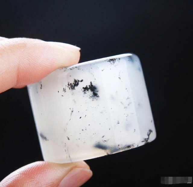 Anillo de dedo chino antiguo natural Xiuyan tinta jade jade jade jade para hombre y mujer Foto 4 de 4