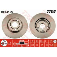 Trw 2X Bremsscheibe Vorne 295 BelüFtet FüR Toyota Corolla Verso Zer_