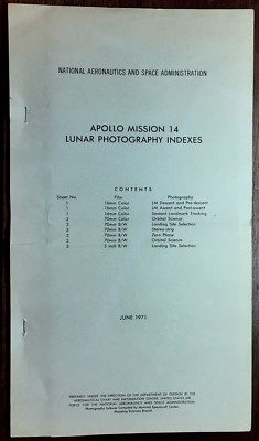 APOLLO 14 1971 LUNAR SURFACE PHOTOGRAPHY INDEXES MAPS & LOCATIONS RR AUCTION