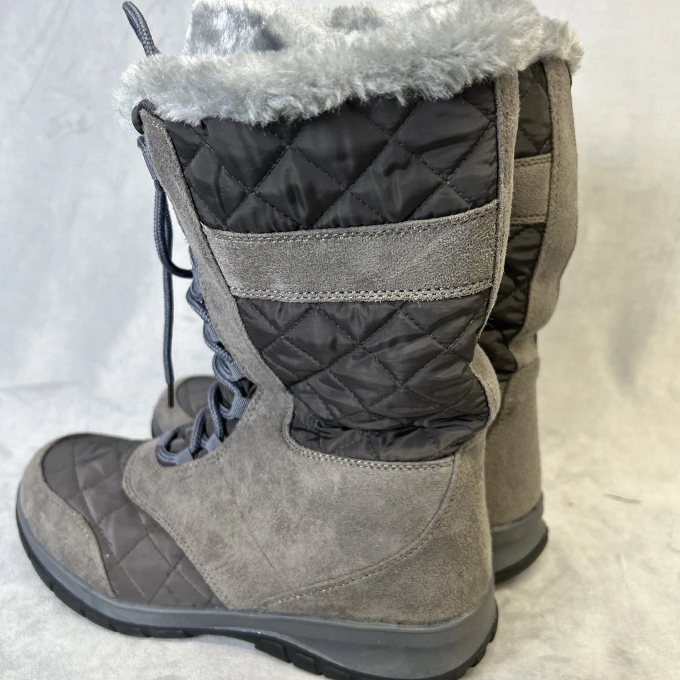 Botas Itasca para mujer talla 9 grises forradas de piel sintética pato frijol con cordones acolchadas al aire libre Foto 4 de 4