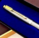 PARKER 75  STERLING SILVER BALL POINT PEN Gold Filled Trim Cap Actuated Case USA — photo 4