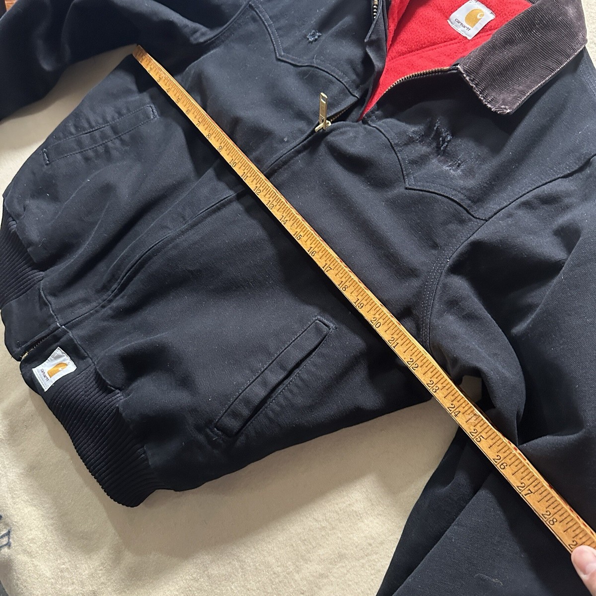 Vintage Carhartt J13 Santa Fe Jacket Medium Black With Red Vintage Carhartt J13 Santa Fe Jacket Medium Black With Red