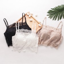100 Natural Silk Women Lace Wireless Bandeau Bra Mini Camisole Half Cami SS420