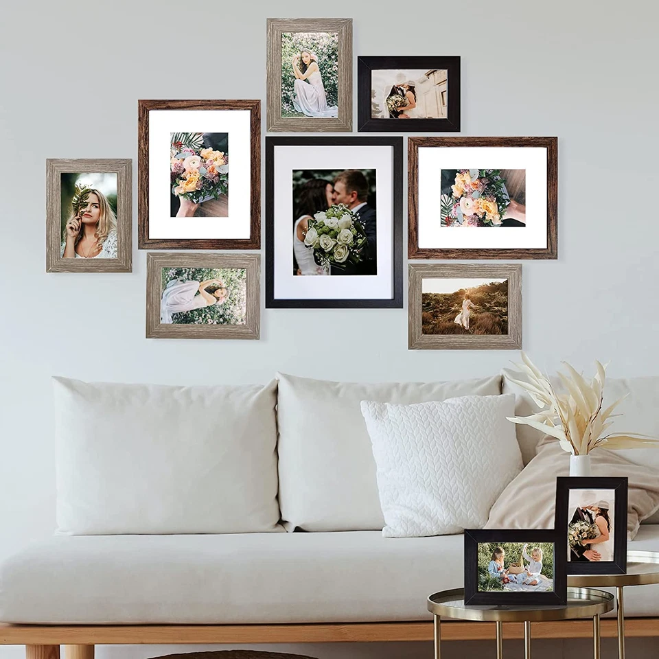 Set of 10 Assorted Picture Frames Collage Wall Decor  - Gallery Wall Frames Set - Image 2 of 4