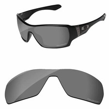 Lenslog Polarized Replacement Lens For-Oakley Offshoot -Black Chrome OO9190
