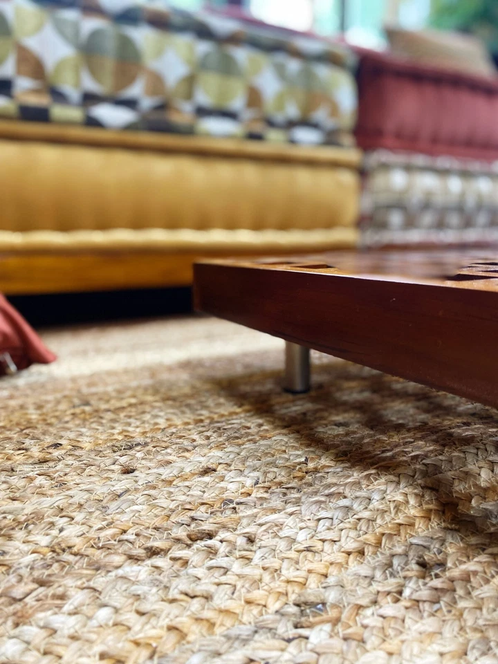 Custom Teak Wood Base 4 Mah Jong Modular Daybed Sofa Couch Outdoor Indoor - Image 2 of 4