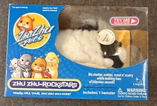 Rare 2009 Zhu Zhu Pets Rockstars Ryder Hamster #86204 Pink Nose Cepia Toy Play
