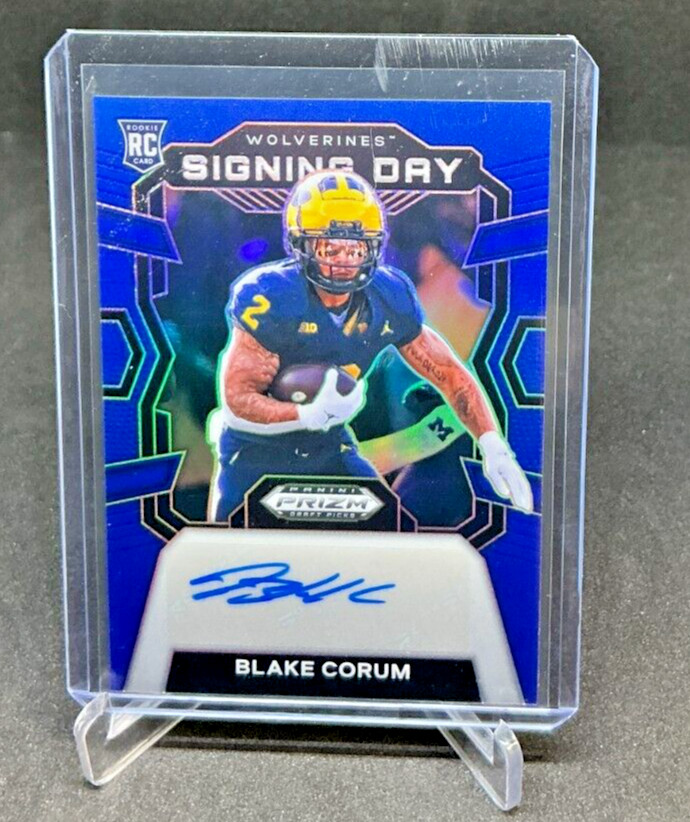 2024 Panini Prizm Draft Picks BLAKE CORUM RC Blue Prizm AUTO 111/149 Rams