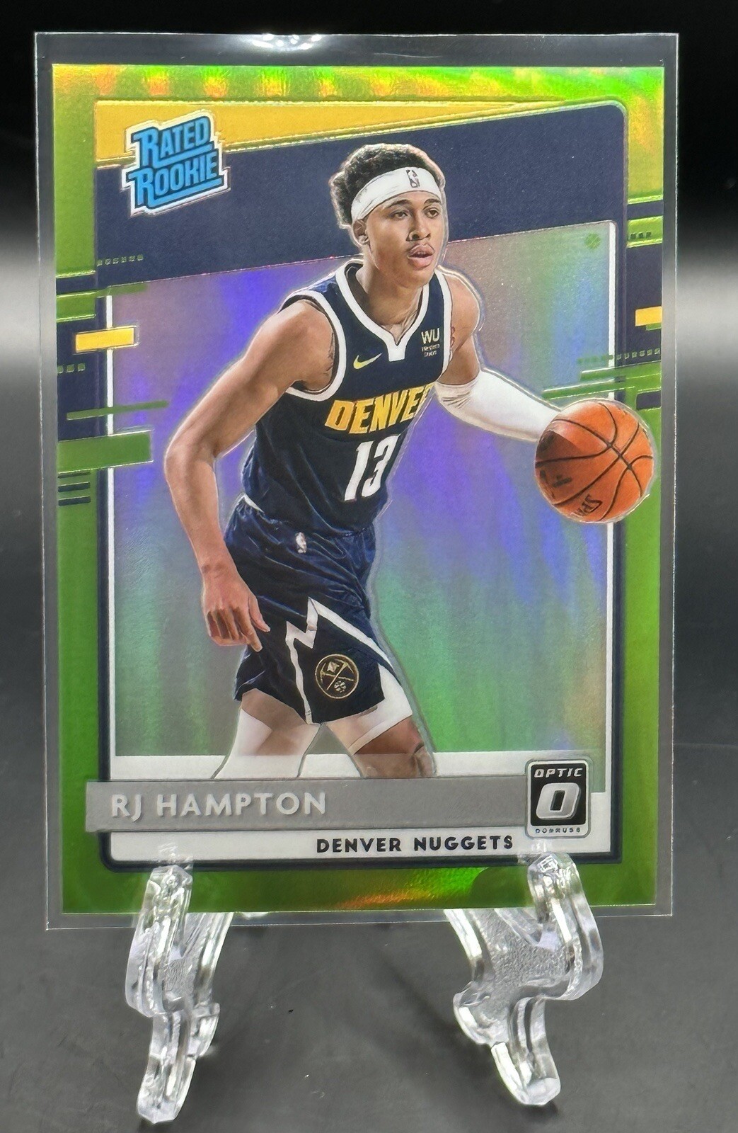 RJ Hampton 2020-21 Panini Donruss Optic Lime Green Prizm Rated RC 012/149!