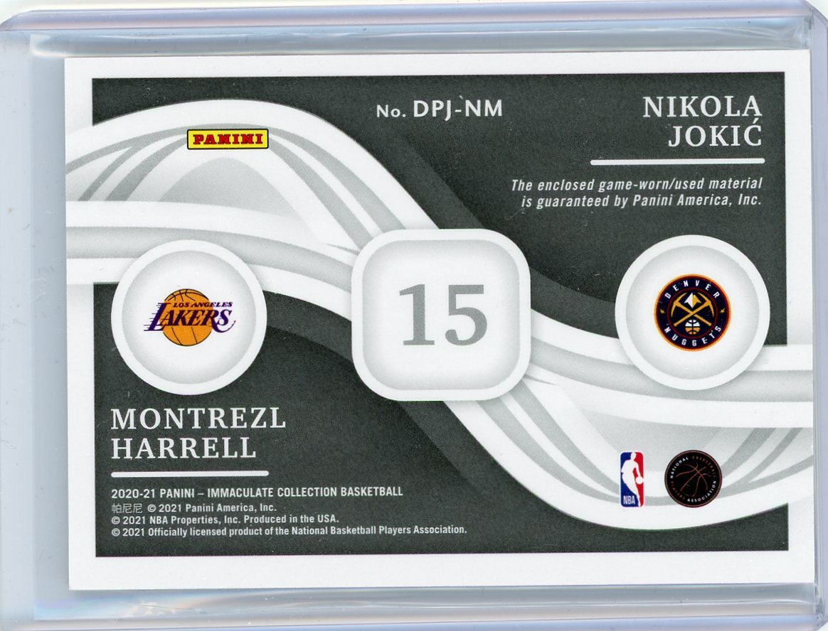 2020-21 Panini Immaculate Dual Patch #DPJ-NM Nikola Jokic 2020-21 Panini Immaculate Dual Patch #DPJ-NM Nikola Jokic