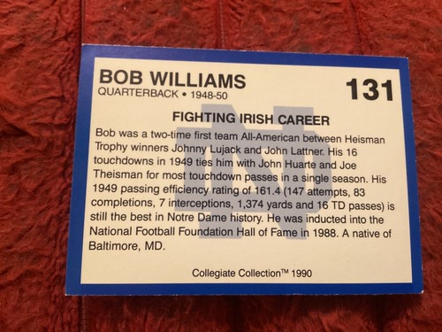 TARJETA DE NOTRE DAME FIRMADA POR BOB WILLIAMS # 131, FALLECIDA EN 2016/ ¡¡ENVÍO GRATUITO!!! - Imagen 4 de 4